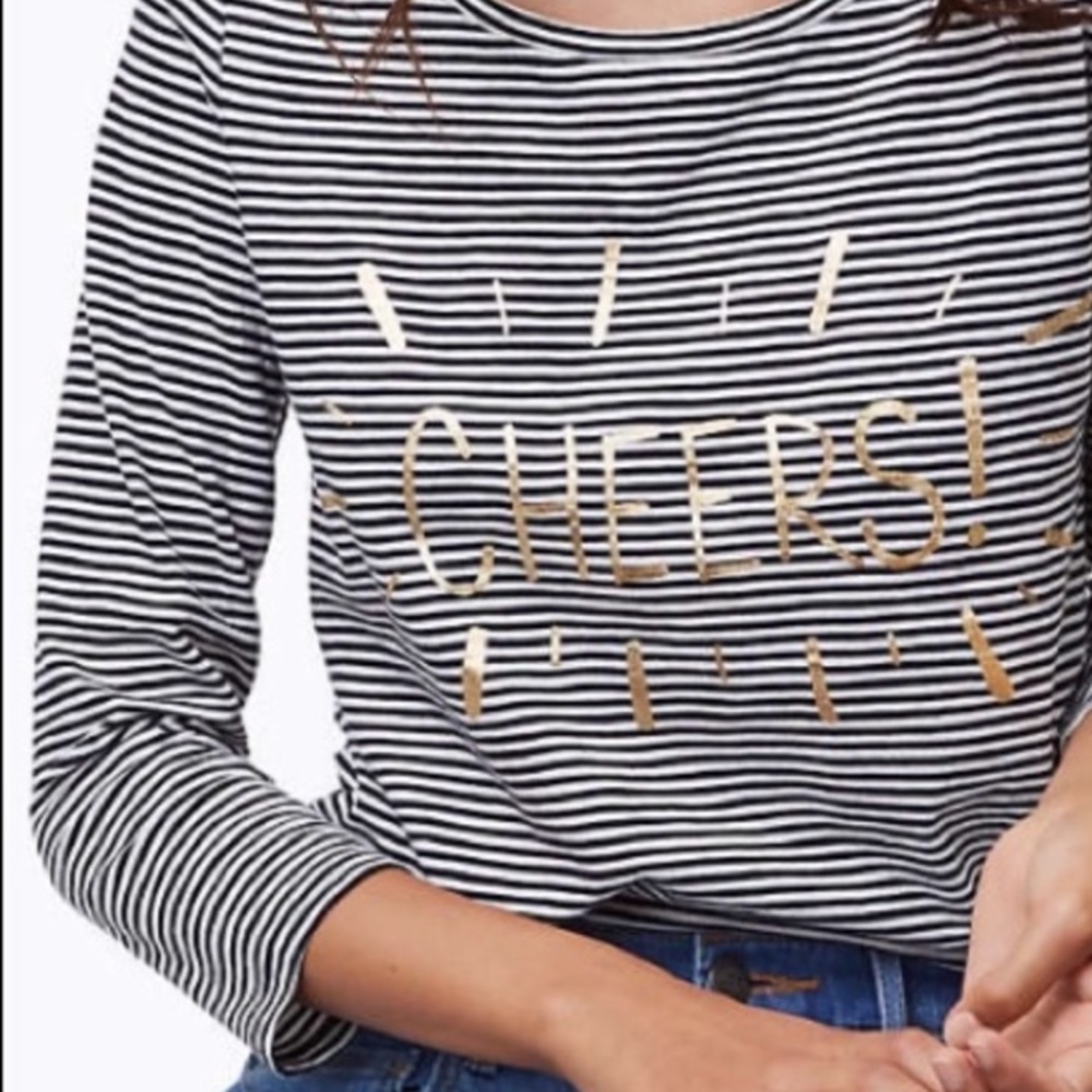 EUC loft cheers 3/4 length sleeve tee